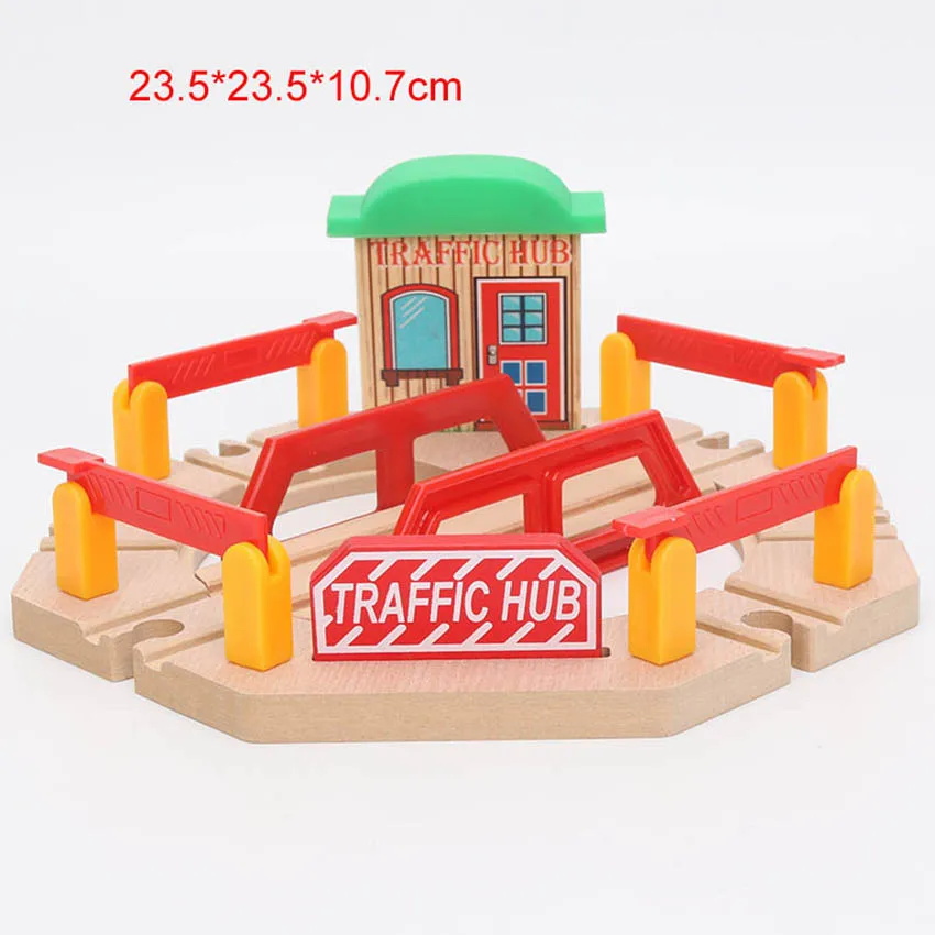Друзья деревянный мост автобусная станция деревянный поезд треки набор аксессуары для поезда трек части блоки игрушки bloques конструктор