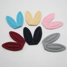 40 pçs/lote 4.5x5c orelhas de Coelho de Pelúcia Acolchoados Apliques DIY Acessórios Para o Cabelo Crianças Para A Roupa de Costura Suprimentos DIY Craft