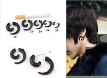 Hot Sell Fashion Jewelry Cool Man Stud Earrings.Earring for men.one piece . men’s black earring ,men anti allergy earrings