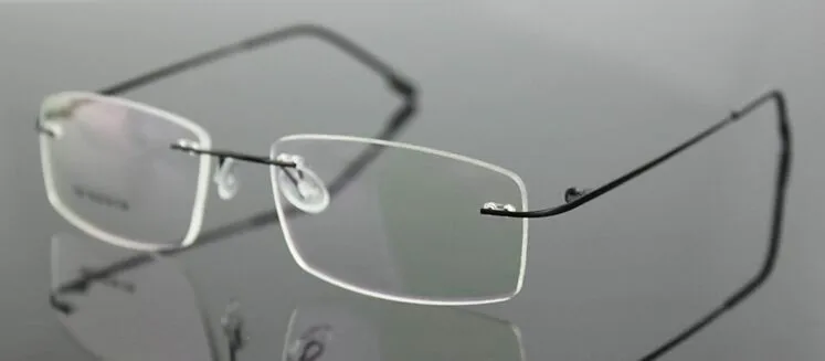 Мужские титановые очки с эффектом памяти для близорукости, оптические классические мужские очки без винта, оправа без оправы, металлические складные дужки, очки