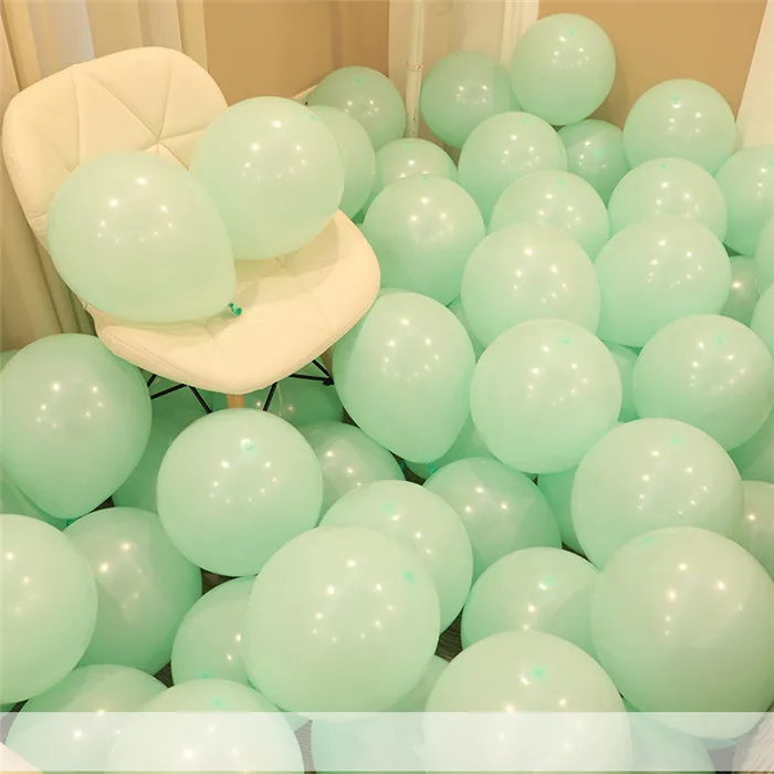 Macaron D18 Green 10 шт. 12 дюймов 5 дюймов Макарон латексный шар украшение Anniversaire мальчик воздушные шары для дня рождения воздушный шар золото серебро счастливый год шар - Цвет: Macaron D18 Green