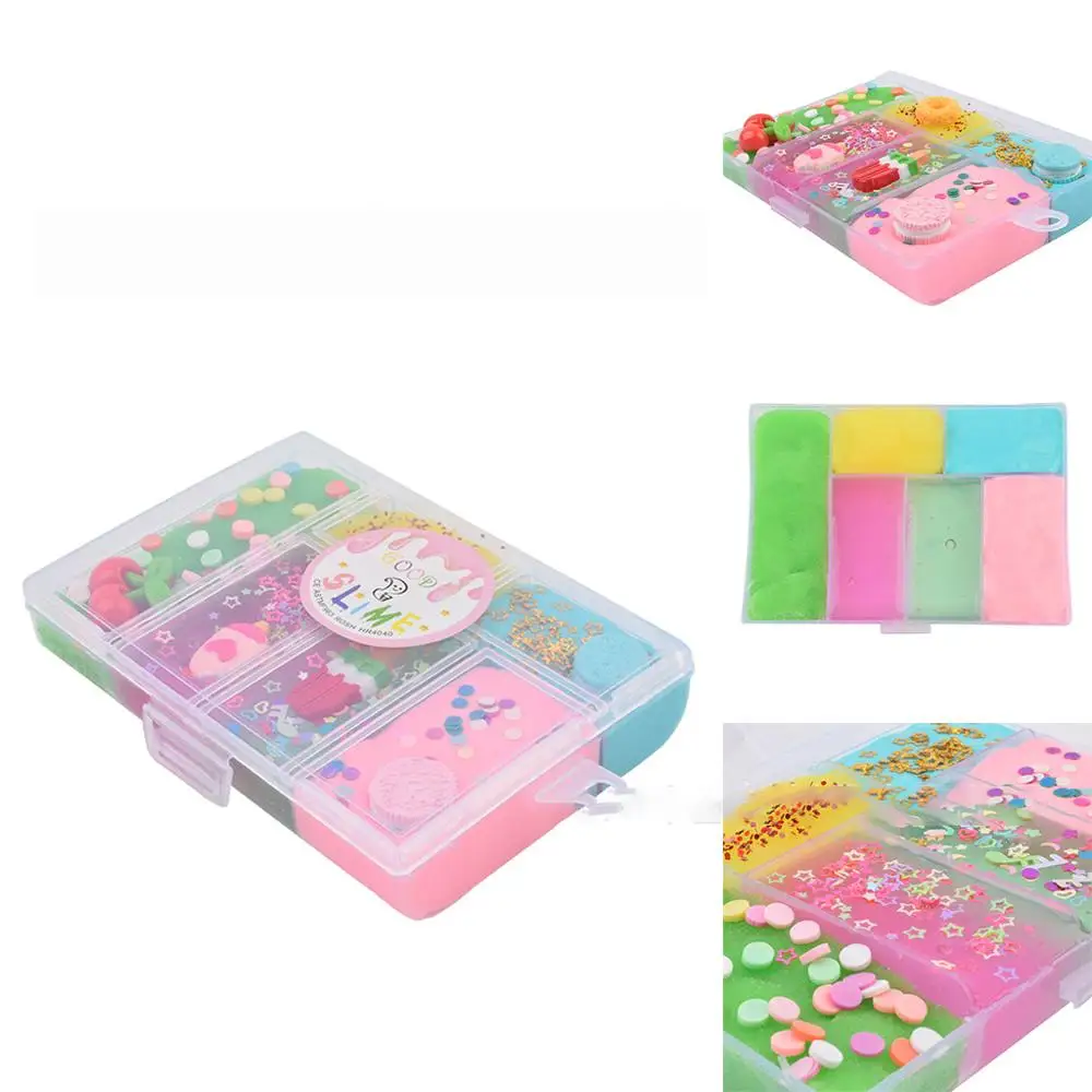 

6 Holes Fluffy Ice Cream Slime Clay Light Soft Cute Stretchy Charms Slime Kids Toys for Children Kid Relief Stress Toys Gift