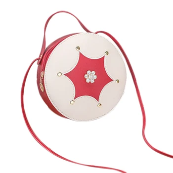 

Vintage Lovely Small Circular Women Shoulder Bag Fashion Flower Geometric Pattern Crossbody Bag Messenger Bag Mini Mobile Phon