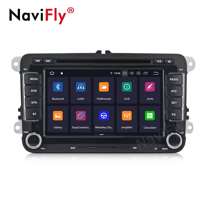 Clearance NaviFly Android9.0 IPS Screen DSP Audio car dvd player forVW polo golf passat tiguan skoda yeti superb rapid for skoda gps navi 3