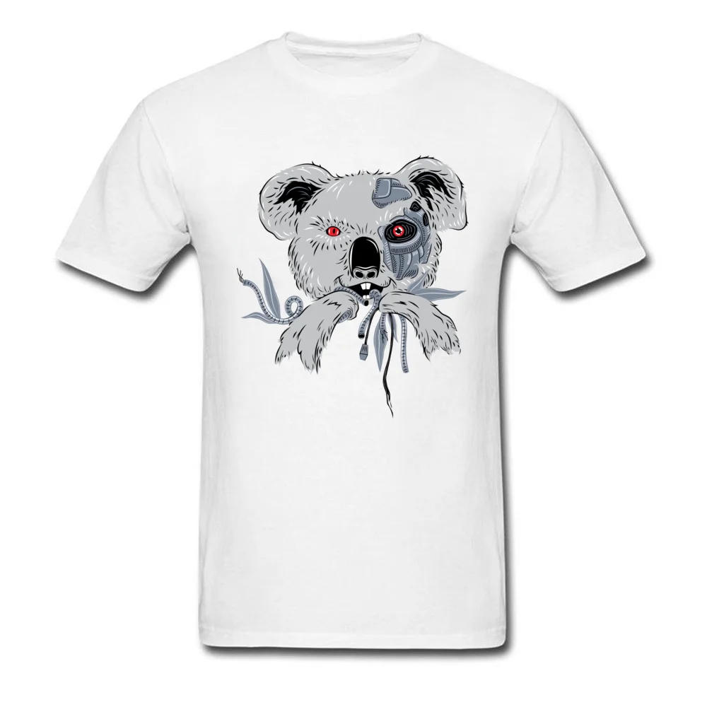 Koala Bear Terminator O Neck T-shirts Labor Day T Shirt Short Sleeve Newest 100% Cotton Slim Fit Tshirts Summer Men Koala Bear Terminator white