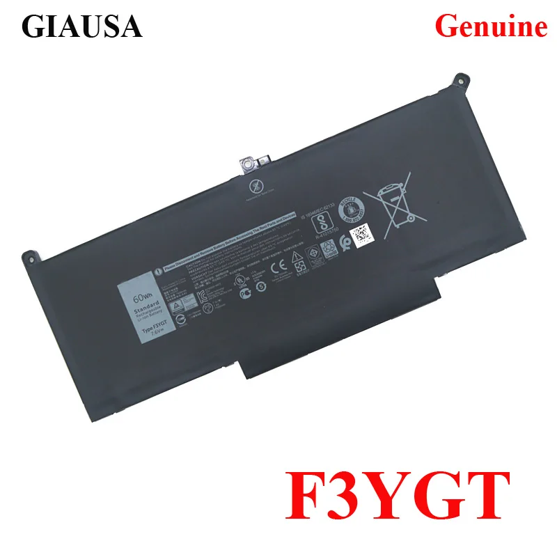 Оригинальный аккумулятор GIAUSA F3YGT для Dell Latitude 7390 7280 7480 60 Вт/ч|Аккумуляторы
