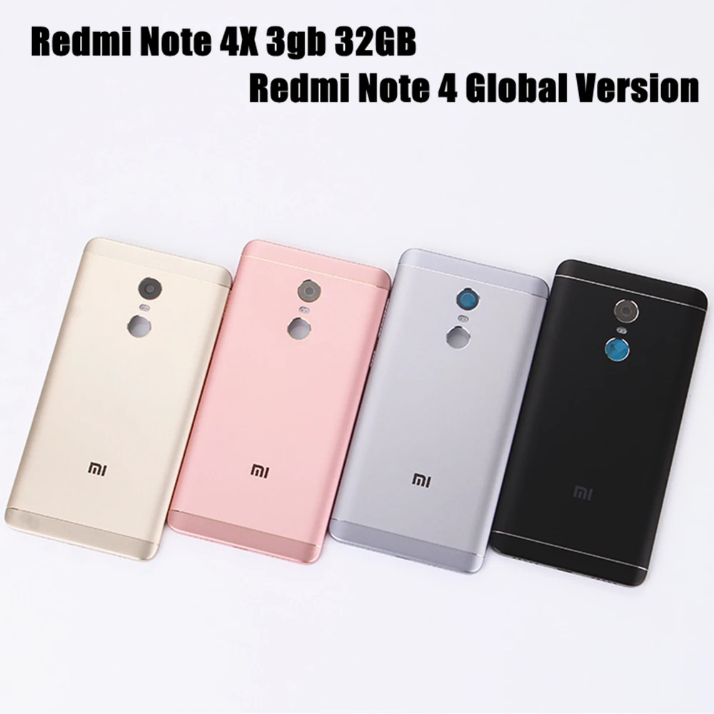 Goedkoop Redmi Note 4 Global Versie Originele Metalen Cover xiaomi Redmi Note 4X3 gb 32 GB Back Batterij Cover Behuizing Vervanging onderdelen