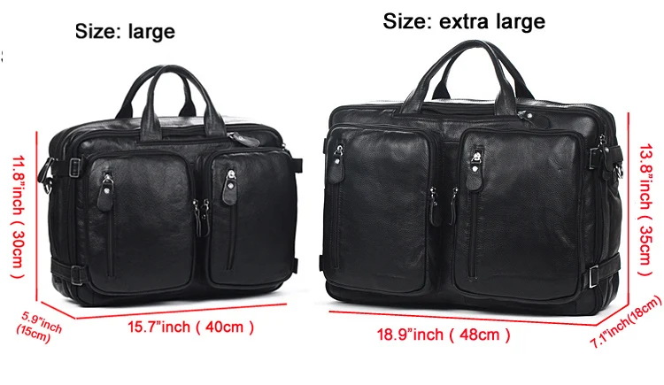 Fashion Multi-Function Full Grain Genuine Leather Travel Bag Men's Leather Luggage Travel Bag Duffle Bag Large Tote Weekend Bag 2