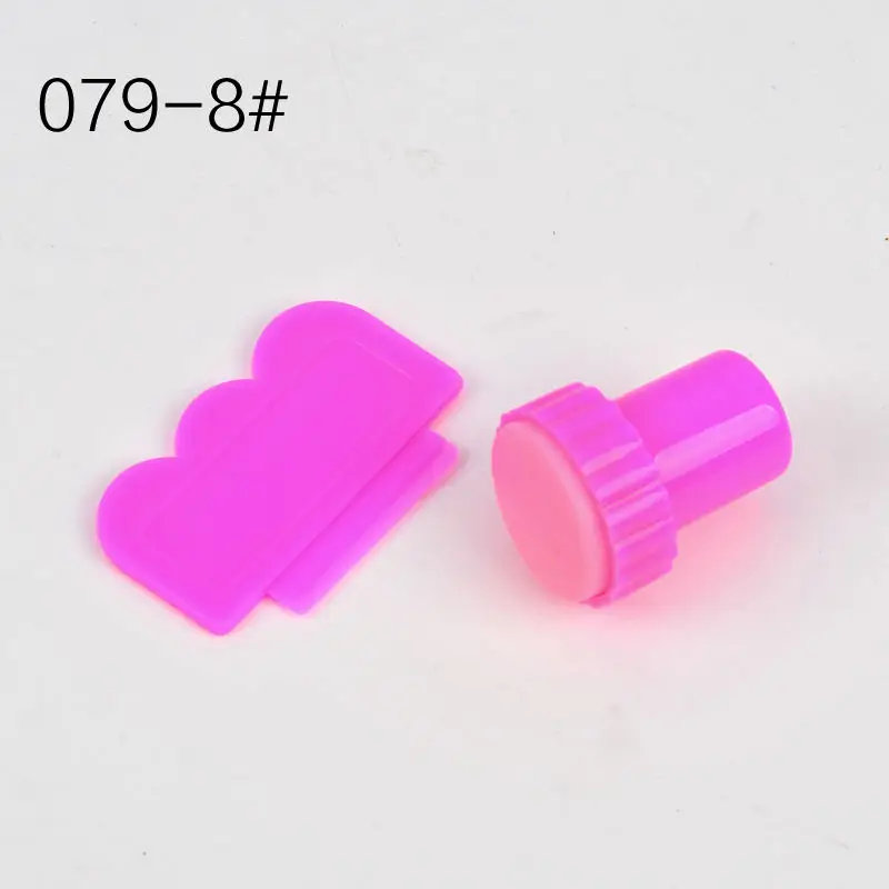 1 шт прозрачный Желейный штамп с крышкой прозрачный дизайн ногтей Силиконовый Зефир для ногтей штамп скребок Набор для штамповки пластины - Цвет: 0798