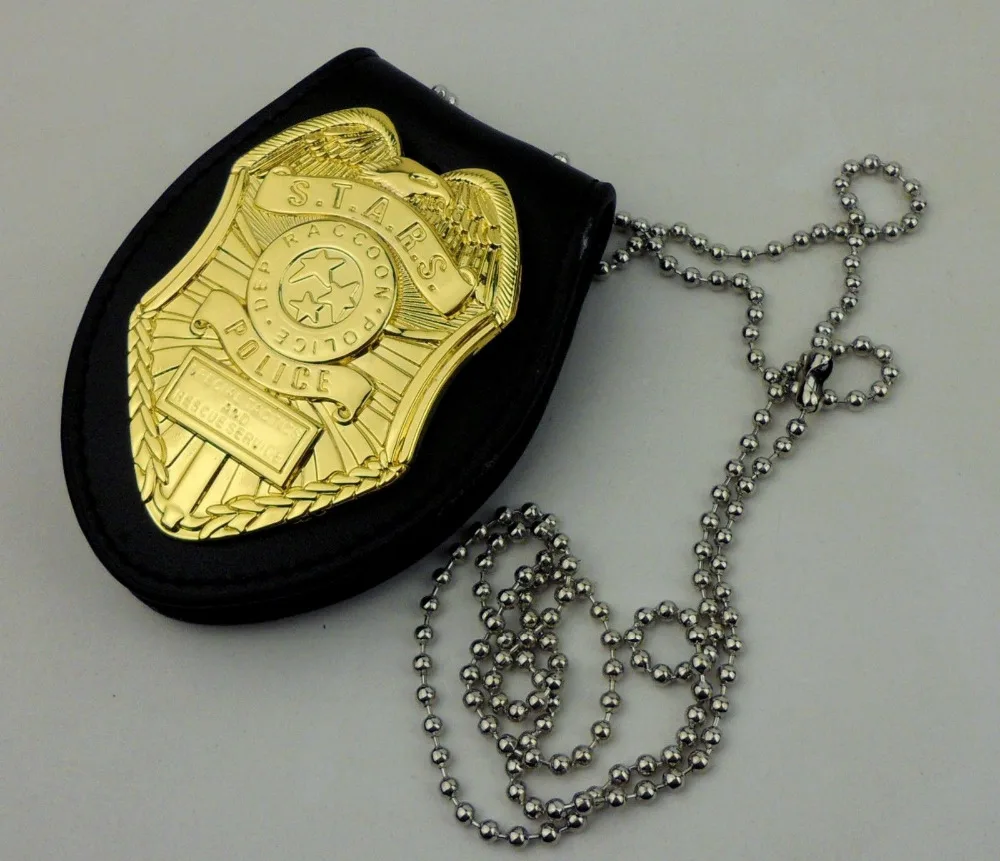 

Resident Evil Badge Stars Raccoon Police Badge Badge Holder Golden