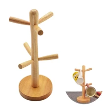 Съемный держатель для чашки дерево форма хранения подвесная сушилка Органайзер подставка с 6 крючками отображение подстаканник настольные гаджеты