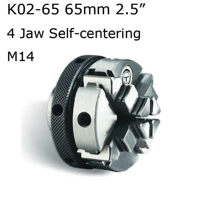 K02-65 M14 4 Jaw Manual Lathe Mini Chuck Cartridge  Self-Centering  JINSLU