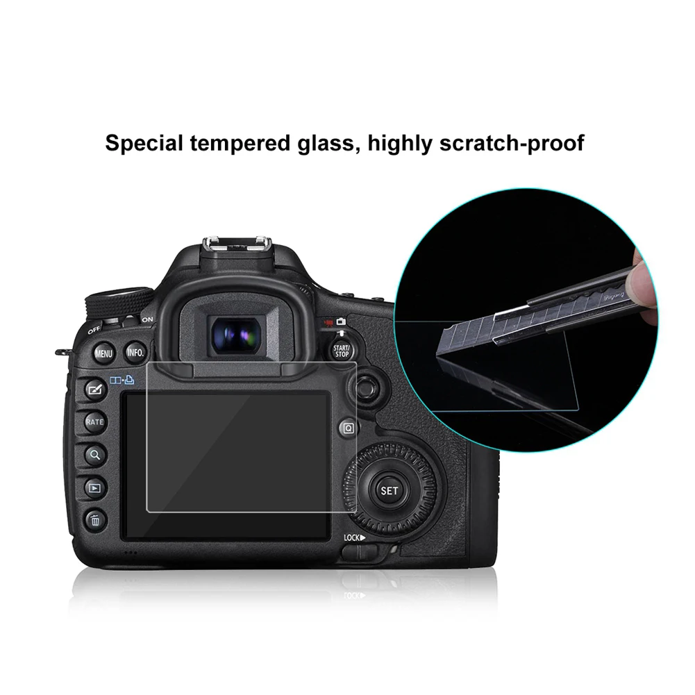 Для Canon 650D/70D/700D/750D/6D защита для ЖК-экрана Защитная пленка из закаленного стекла 0,3 мм против царапин 9H пленка из закаленного стекла