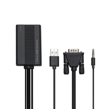 

SYBA VGA to HDMI Video & Audio Converter Output Computer Screen, Movie, and Game on TV & Projector SD-ADA31040