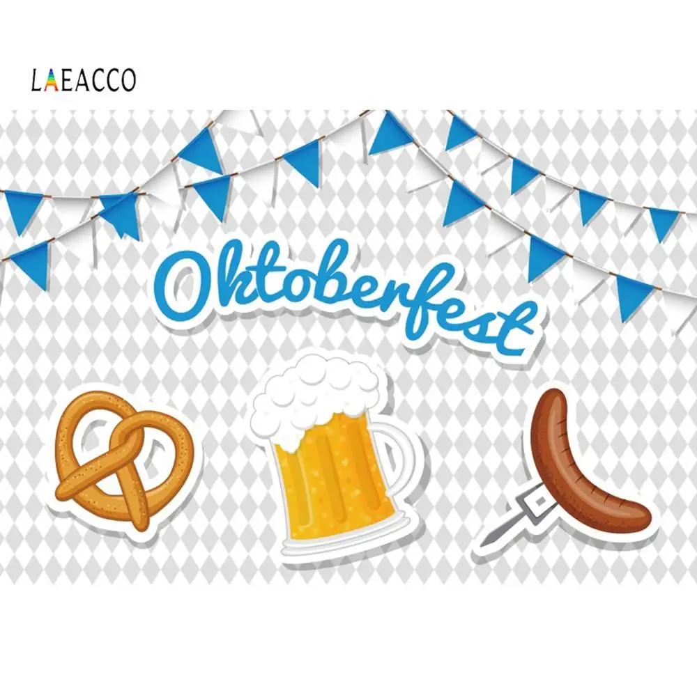 Laeacco Октоберфест фоны вечерние пиво Pretzels ребенок мультфильм Плакат портрет