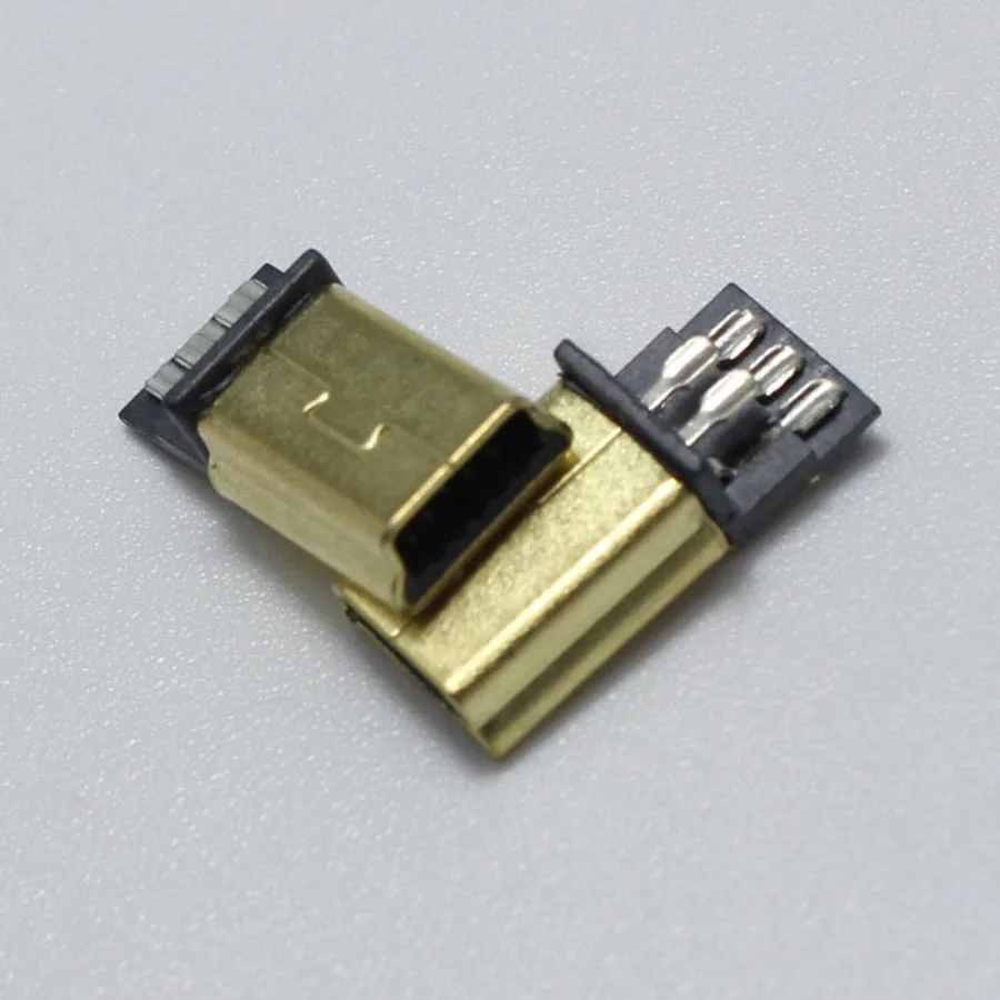 1 комплект Mini USB 5 Pin сварочный штекер позолоченный 90 градусов разъем 4 в 1 DIY черные вилки терминалы