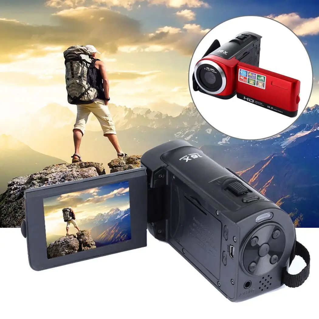 1080 P Full HD 16MP Цифровая видеокамера камера с вращающимся ЖК-экраном 16X SD/SDHC карта (макс. 32 ГБ) HDC6A