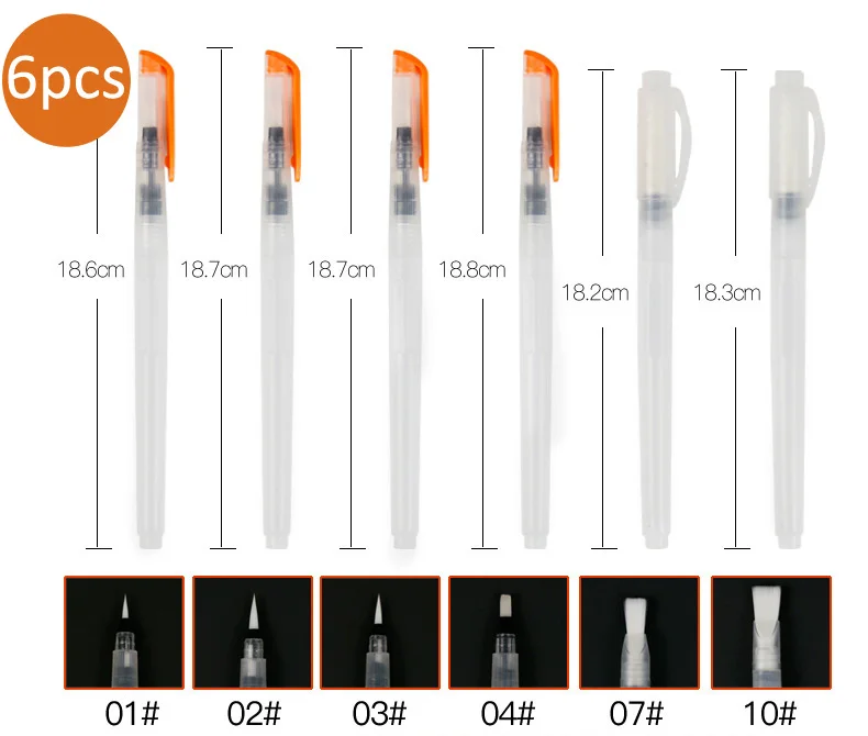 6 и 3 шт., портативная кисть для рисования, водная кисть, карандаш, мягкий водный цвет, перезаправляемый с кисточкой, ручка для рисования