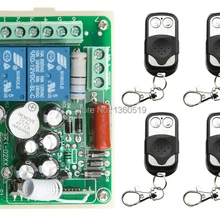 AC220V 1CH 10A радио Управление; RF Беспроводной кнопочный пульт дистанционного Управление переключатель 315 МГц, 433 МГц teleswitch 4 передатчик+ приемник-1 шт