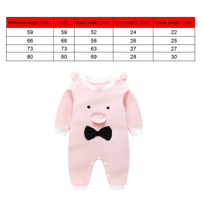 Милый розовый Детский комбинезон для маленьких мальчиков и девочек; комбинезон; хлопковая одежда с длинными рукавами для новорожденных; одежда для детей
