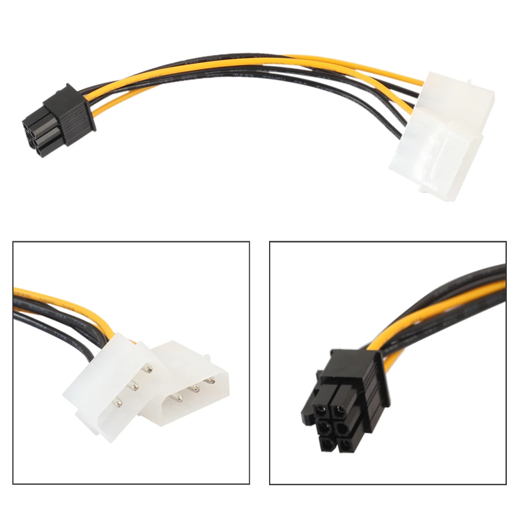 1 шт. 2 5 6Pin к двойному 4 Pin PCI E Express видеокарта адаптер питания кабель разъем