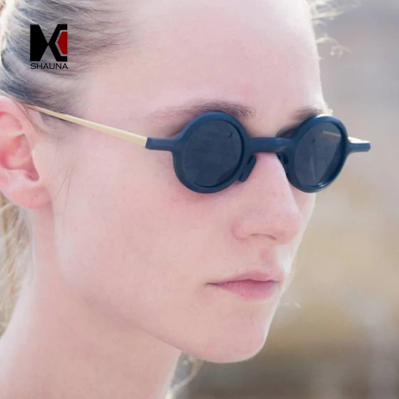 

SHAUNA Punk Styles Women Small Round Sunglasses Retro Men Glasses UV400