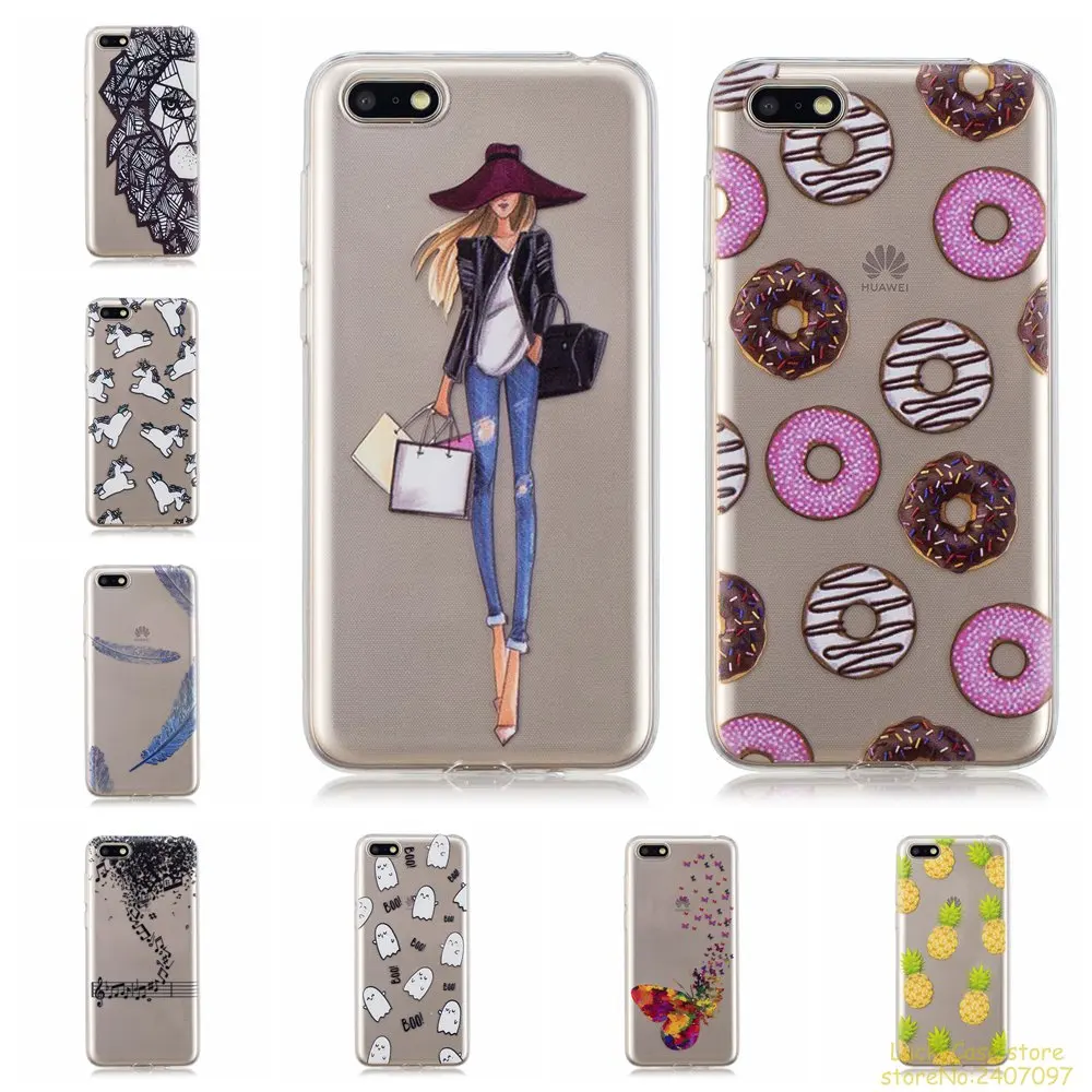 For Huawei Y5 2018 phone case conque etui caso capa Lovely Stylish Printing Soft Silicone TPU cover fundas | Мобильные телефоны и