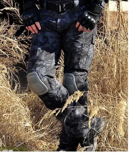 snake black Камуфляжная Тактическая Военная одежда мужские армейские брюки-карго армейские брюки Мультикам Militar тактические брюки с наколенниками - Цвет: snake black