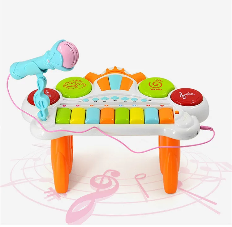 Мини микрофон-клавиатура Музыка Обучение мультимедиа воспроизведение Pianoforte 1-3 лет детские развивающие игрушки, музыкальный инструмент