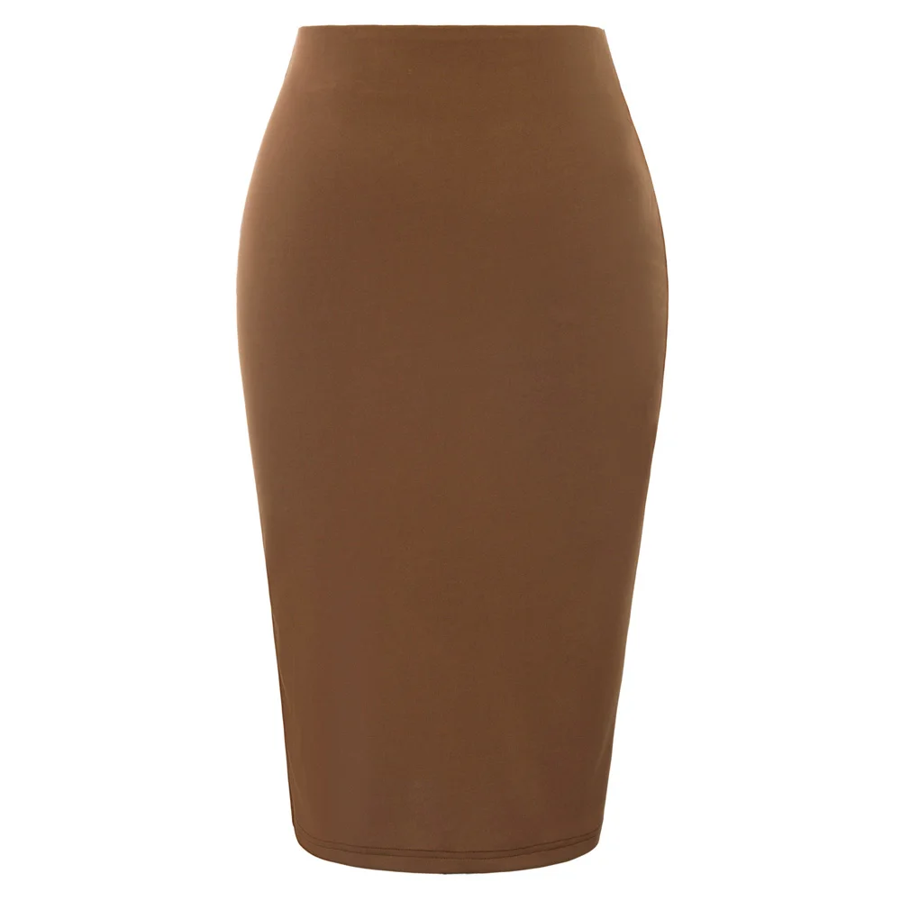 Женская офисная юбка из органической кожи с цветочным узором до колена, с запахом сзади, с разрезом, облегающая юбка-карандаш, винтажная