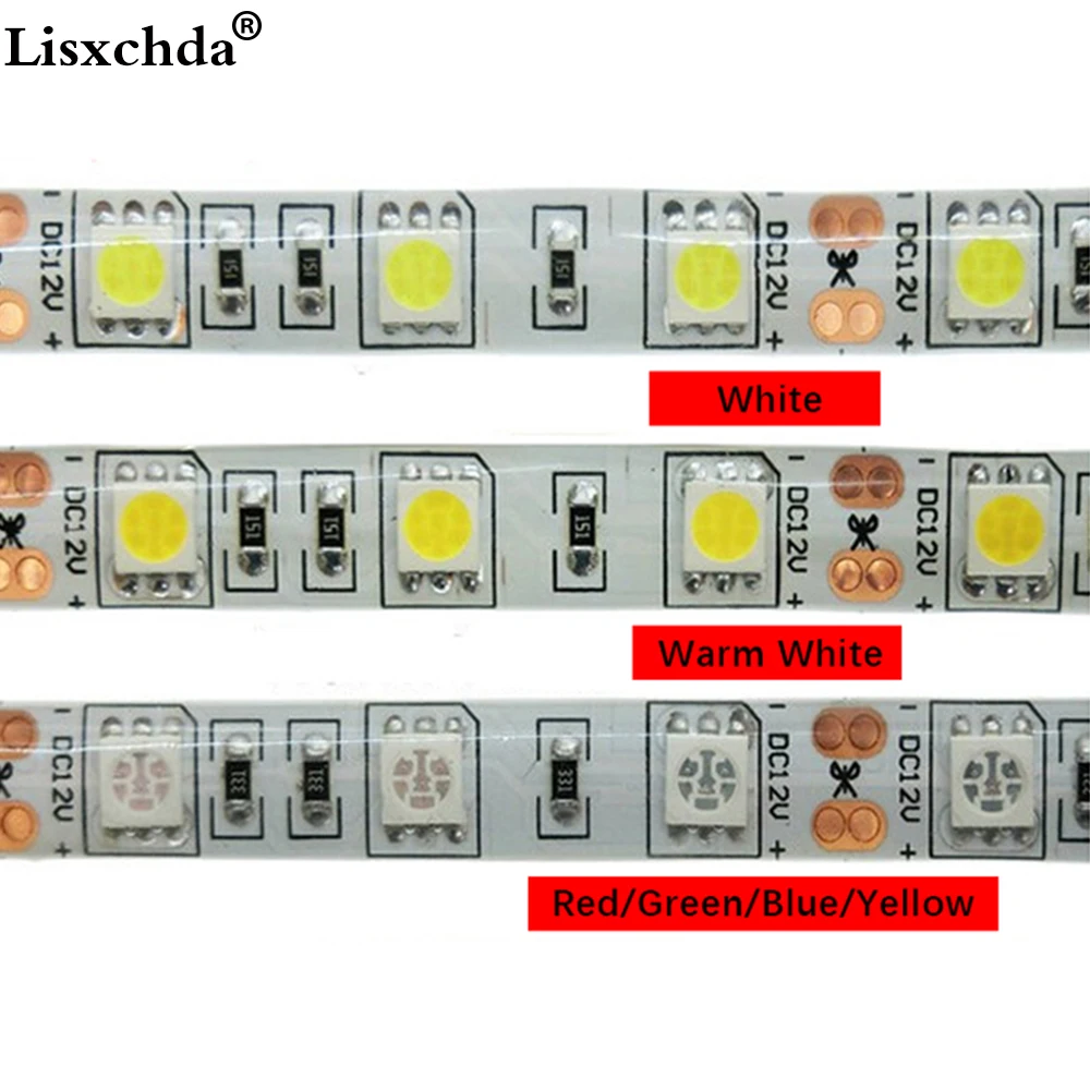 Комплект светодиодных лент 12 В 12 В Светодиодная лента 5050 60 Светодиодный/м 5 м с 2,4 г РЧ светодиодный контроллер 12 в источник питания 5050 Светодиодная лента красный синий зеленый CWW