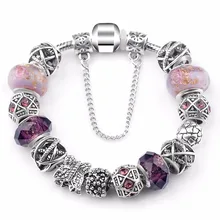 Серебряный браслет в форме сердца с цепочкой безопасности для женщин Оригинальные Ювелирные изделия совместимы с VRC браслеты