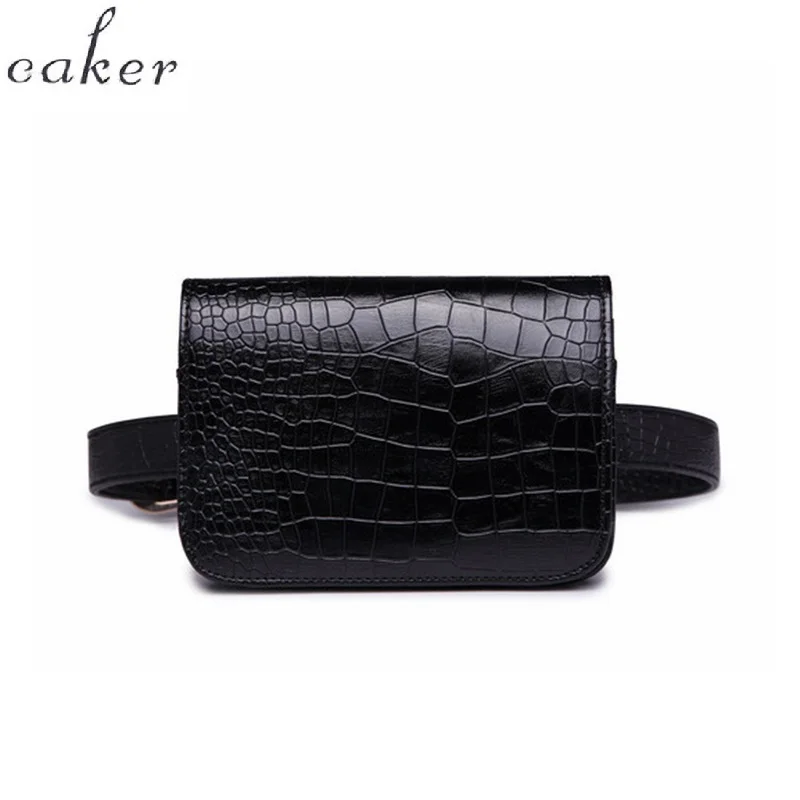 Caker الخصر حقيبة المرأة التمساح بو حزام جلد حقيبة الخصر حزمة السفر أحزمة محفظة حالة فاني الأزرق أكياس السيدات الجملة التجزئة