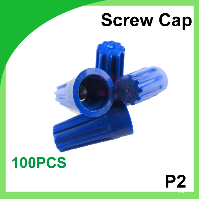 

100pcs/set P2 Blue Electrical Wire Twist Connectors Assorted Wire Twist Nut Connector Terminals Cap Rotating Kit