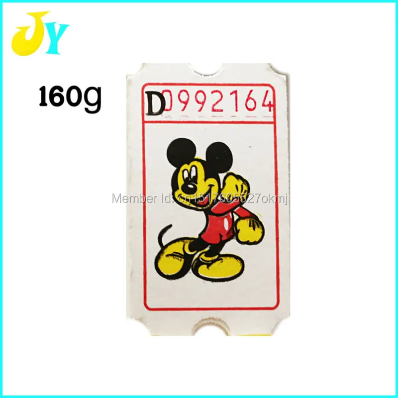 

2000 pcs/lot 160g gamelottery tickets redemption for amusement park game machine parts