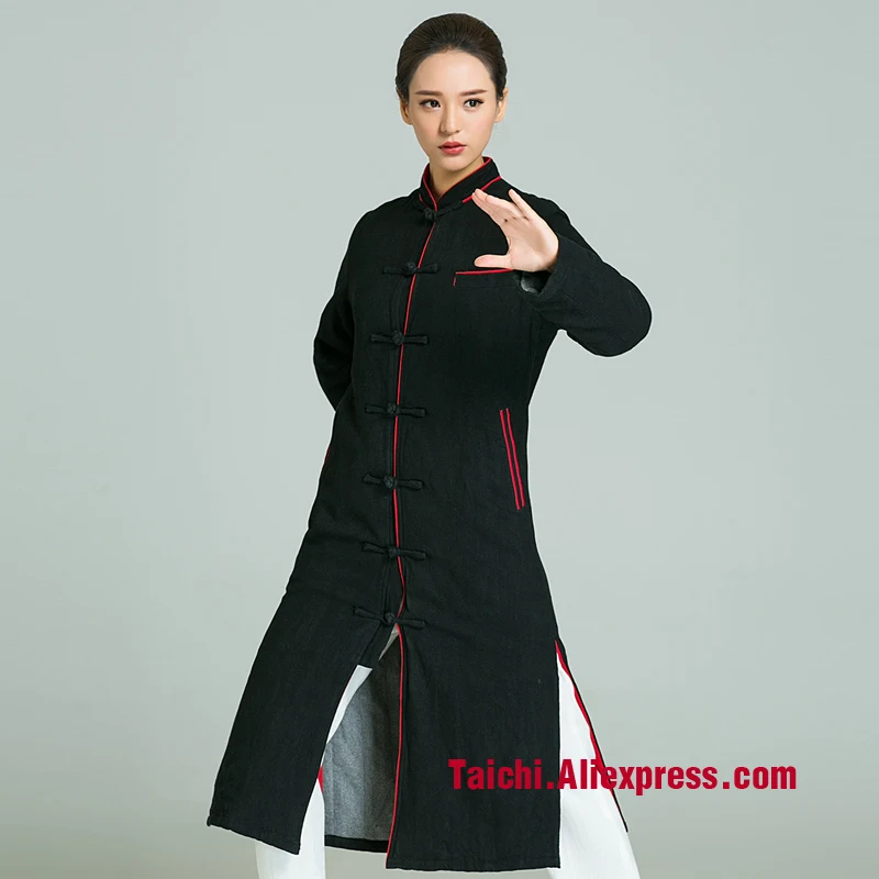 Зимний плотный халат Tai Chi мужской льняной униформы ручной работы костюм для