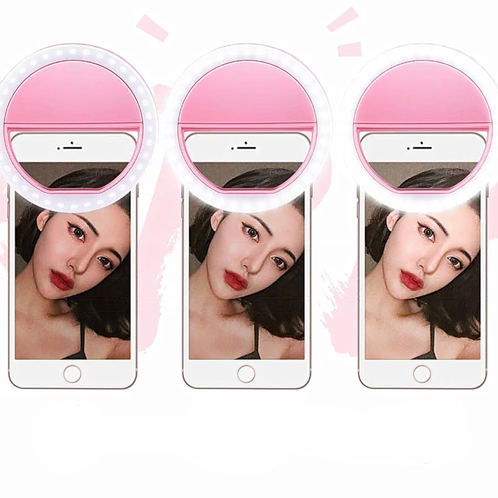 

2019 Leds Light Lamp Cell Phone Camera Mobile Phones Lens New Portable Universal Selfie Ring Flash Novelty For Iphone Photo lamp