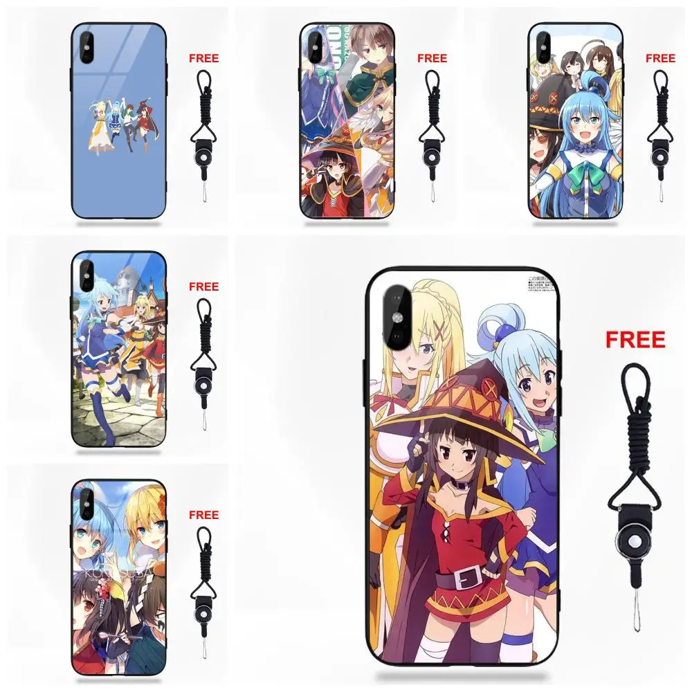 

Japanese Anime Sexy Girl Konosuba For Galaxy S8 S9 Plus For Redmi 5 Note 5A 6 Huawei Honor 7X P20 Lite Mate 10 Pro Glass Case