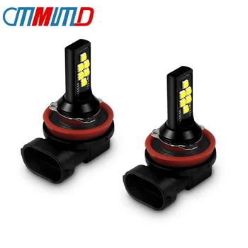 

2Pcs Car Fog Lamp H11 Canbus 1200LM 6000K No Error Led Bulbs White 12V 12 smd 3030 led Tail Lamp Car parking Light