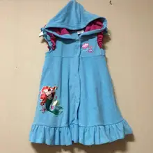 Детский купальный костюм пляжный купальный костюм для детей, банное полотенце Русалочка Ариэль, пляжный плащ с рисунком