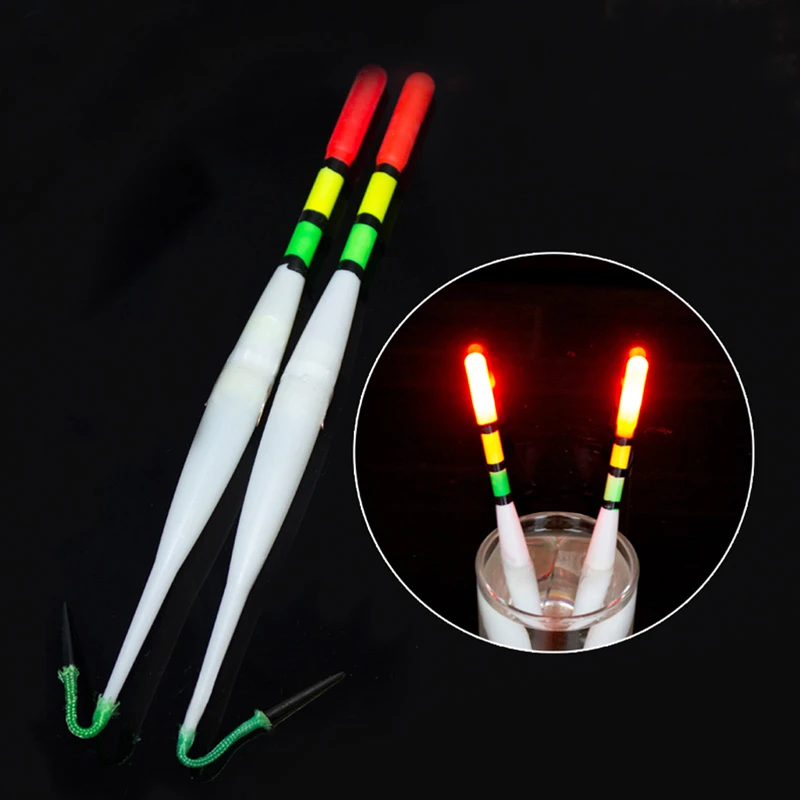 

2Pcs Glow Rod Stick Foam Fishing Floats Electric Float Light + Battery Deep Water Float Fishing Tackle Ocean Boat Fishing Gear