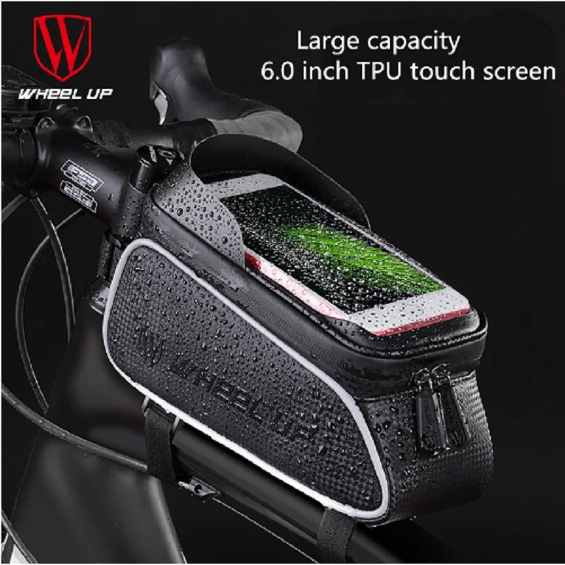 

Bike Bag 6.0 inch Bicycle Frame Waterproof Reflective Road Bike Bag Accessories Touch Screen Top Tube Road Phone Bag