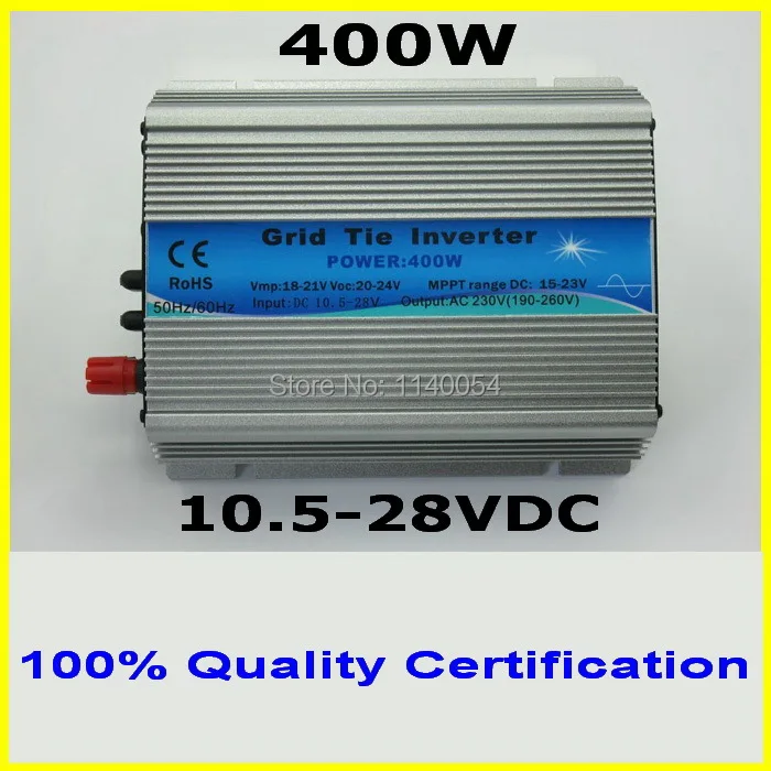 

400W MPPT Grid Tie Micro Inverter 10.5-28VDC to AC120V/230V Pure Sine Wave Power Inverter used for 400-480W 18V PV Panel Modules