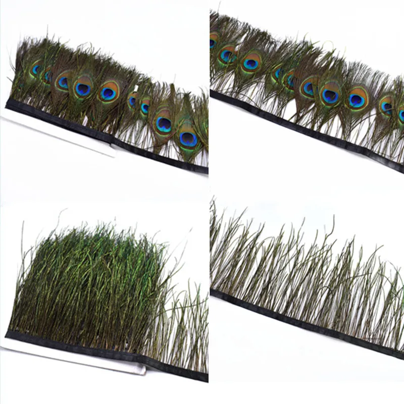 

Top quality natural Peacock Feather ribbons 10-12cm peacock eye feathers for crafts DIY trimming Sewing clothes skirt decoration