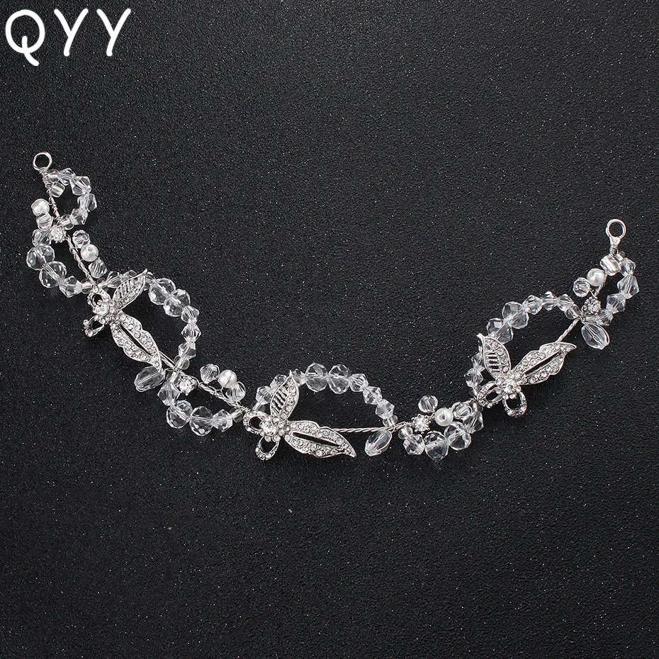 

Fashion Crystal Beads Headband Hair Vines Tiara Headpieces Rhinestone Wedding Bridal Tiaras Head Jewelry Accessories