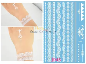 1 шт. красивый белый браслет из хны сексуальные женские руки украшения для ног поддельные татуировки ожерелье водонепроницаемый временные татуировки паста для свадьбы - изображение