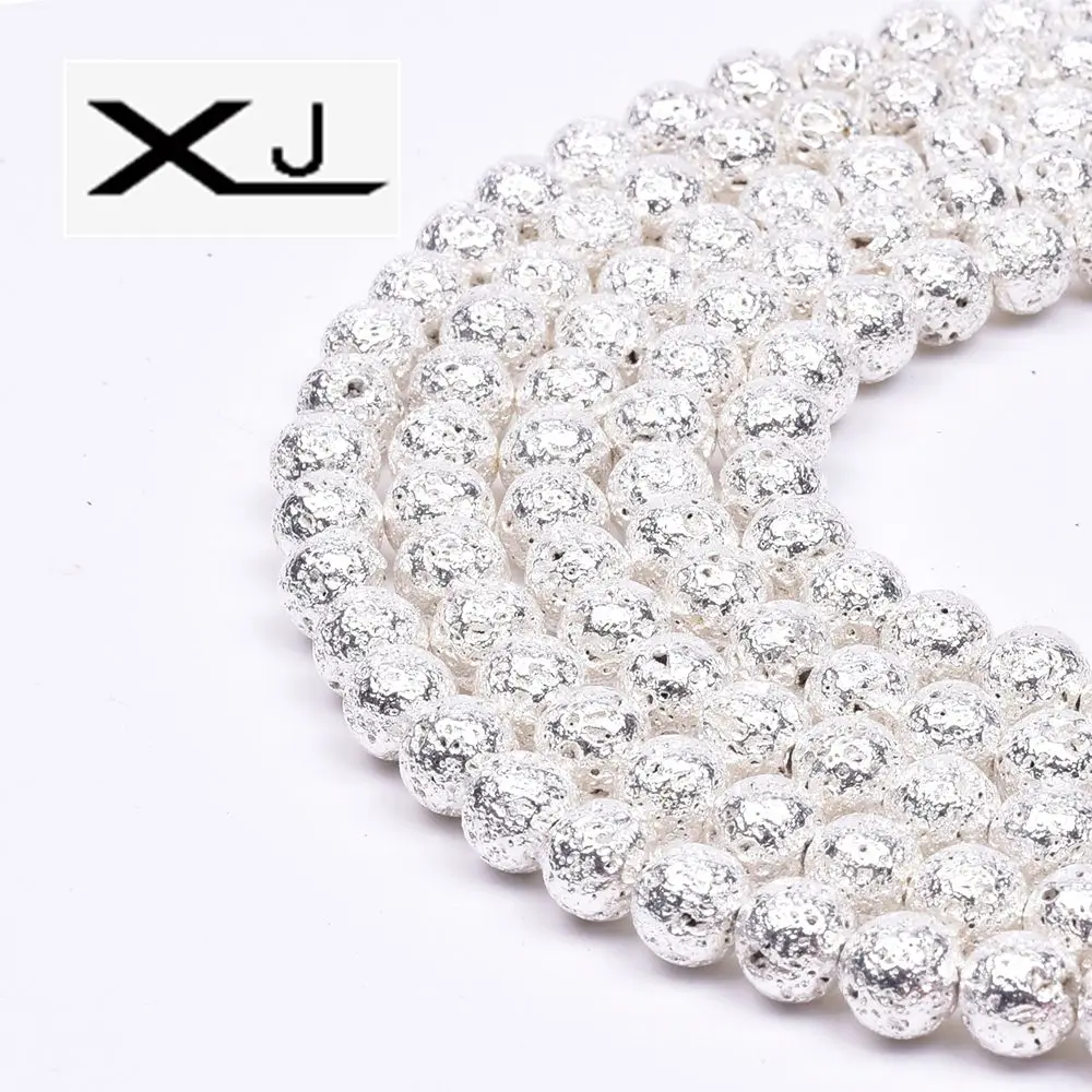 

Natural electroplating Lava Stone Loose Beads 38cm a Strand 6mm 8mm 10mm Beads For Jewelry Making DIY Bracelet