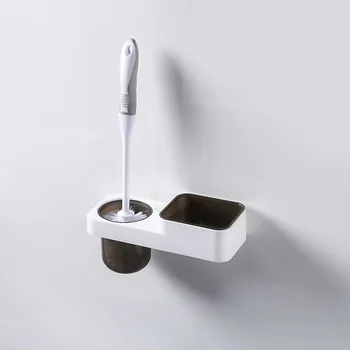 

Creative nail-free wall-mounted toilet brush rack toilet toilet scrub brush no trace stickers toilet brush set ZP3111501