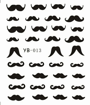 

Nail Sticker Water Transfers Stickers Nail Decals MUSTACHE PIPE KISSES ZIPPER SWEET HEART LACE YB013-018