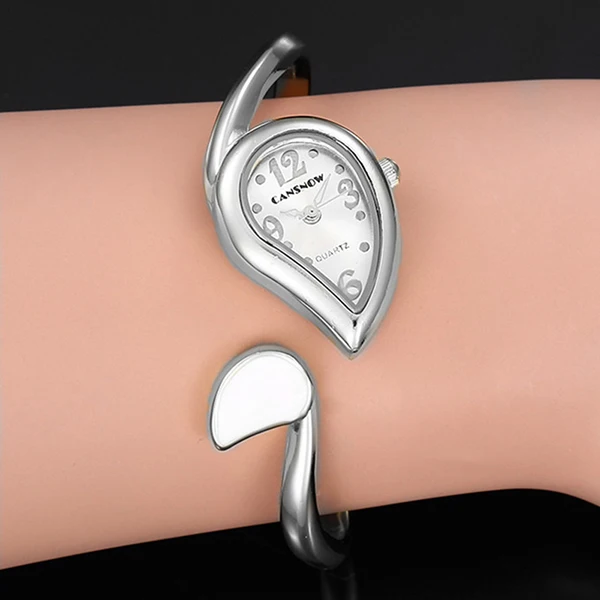 Женские часы-браслет дизайн роскошные часы из розового золота для девушек аналоговые кварцевые часы из нержавеющей стали - Цвет: Heart Silver